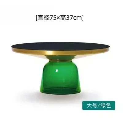 Nordic Creative Glass Round Coffee Table Combination Living Room Reception Side Table Transparent Light Luxury Coffee Tables
