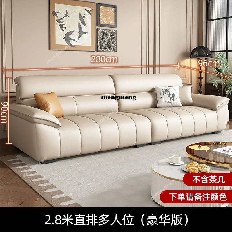 Genuine Leather Fancy Sofas Living Room Unique Lounge Floor Couches Puffs Italian Modern Divani Da Soggiorno Hotel Furniture