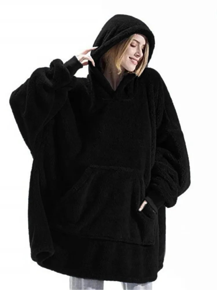Hoodie Pajama Set – Long Sleeves With Pockets – Velvet | KIMLUD