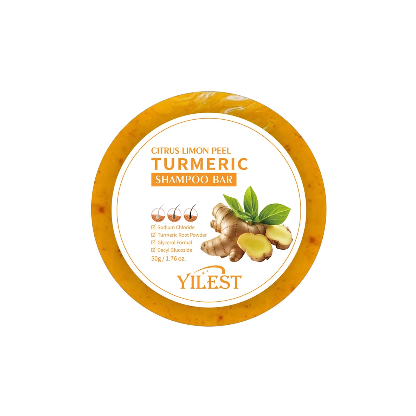 Argan Oil Shampoo Bar For Damaged Frizzy Hair Smooths Scalp, Nourishes Strands — Orange | KIMLUD