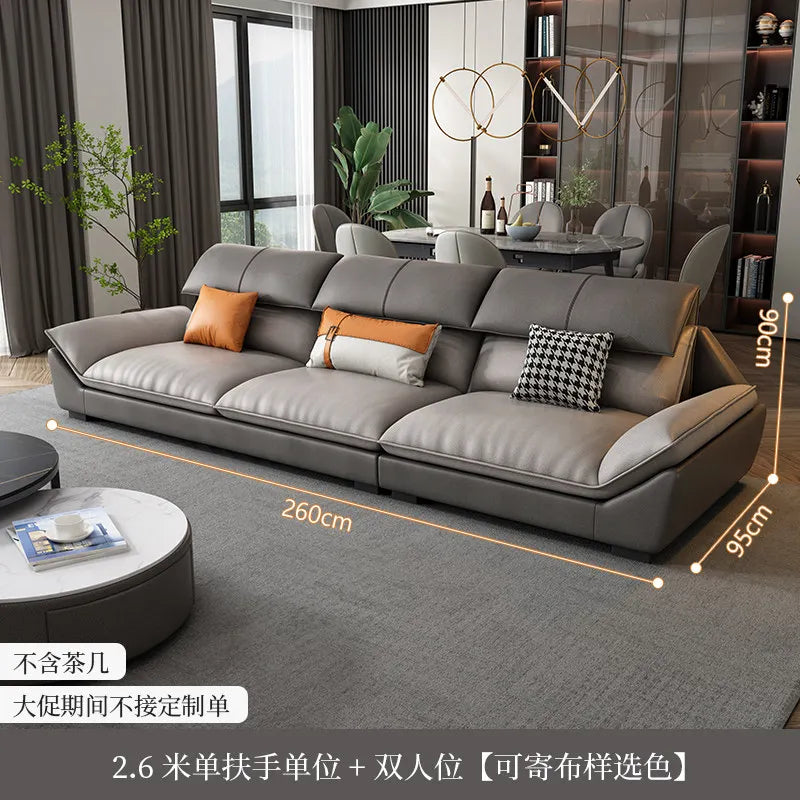 Luxurious Microfiber L-Shaped Sofa — Gray | KIMLUD
