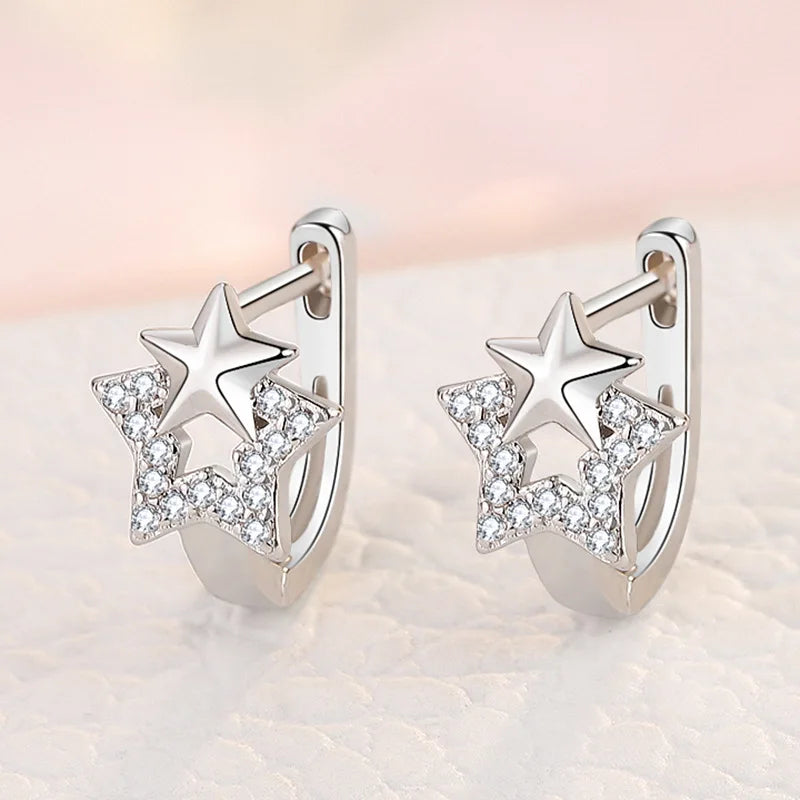 Silver-Toned Copper Oval Zircon Halo Stud Earrings — Sapphire Blue | KIMLUD