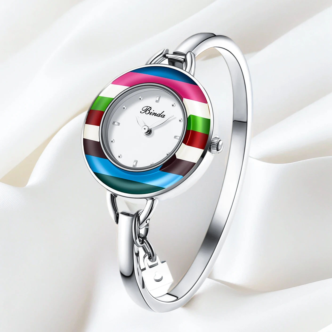Watch – Quartz Movement – Stainless Steel Band – Rainbow Gold | KIMLUD