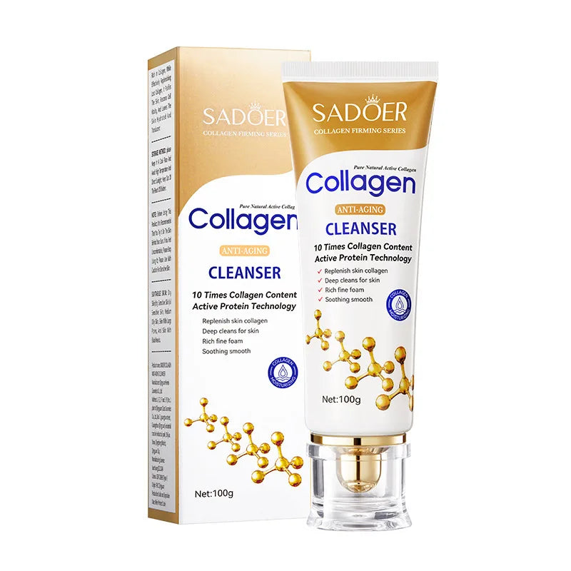 SADOER Collagen Facial Cleanser skincare Firming Moisturizing Face Cleansing Face Wash Foam Cleanser Skin Care Products