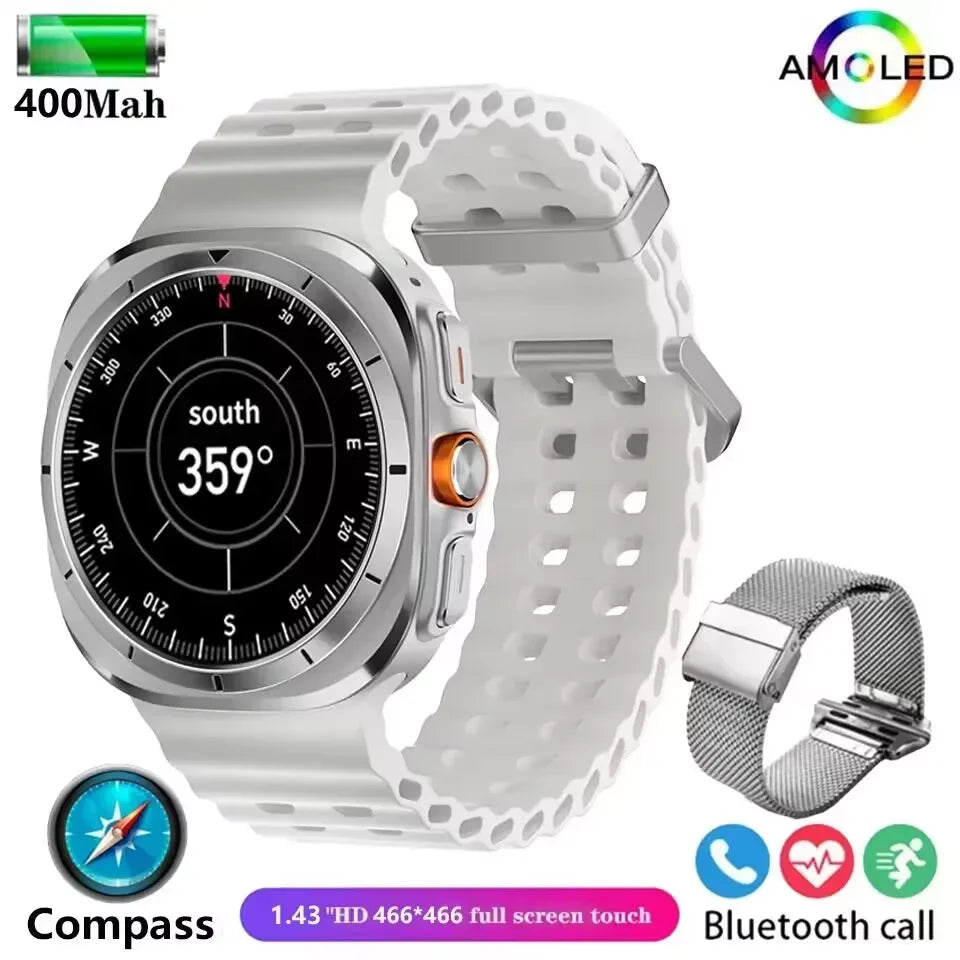 NEW Watch 7 Ultra 47mm Smart Watch IP68 Waterproof Bluetooth Call Compass 1.43" AMOLED Screen SpO2 GPS Smartwatch for Men Women