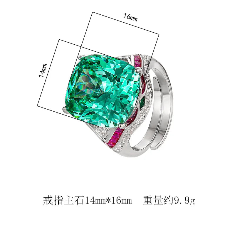Copper Electroplated Gold Ring With Emerald Crystal — Emerald Green | KIMLUD