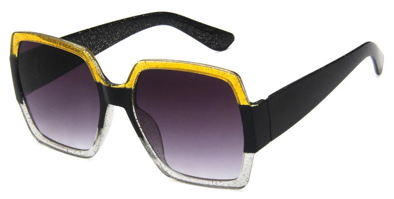 Plastic Oversized Square Sunglasses — Multicolor | KIMLUD