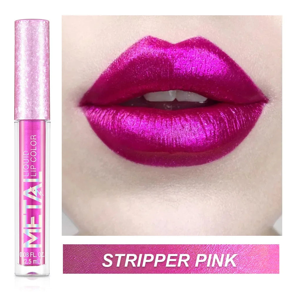 Liquid Lipstick – Glitter Metallic Waterproof Shine | KIMLUD