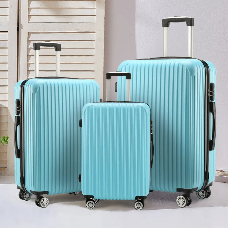 20 24 28 Inch Set 3 Piece Boarding Travel Travel Essentials Unisex ABS PC Trolley Case Luggage