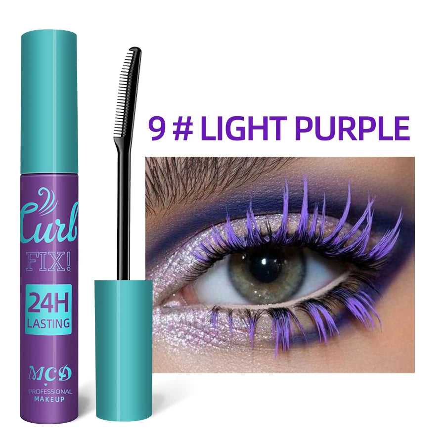 Colorful Slender Mascara Waterproof Fast Drying Curling Eyelashes Multicolor Lashes Makeup  Long Lasting Blue Green  Cosmetic