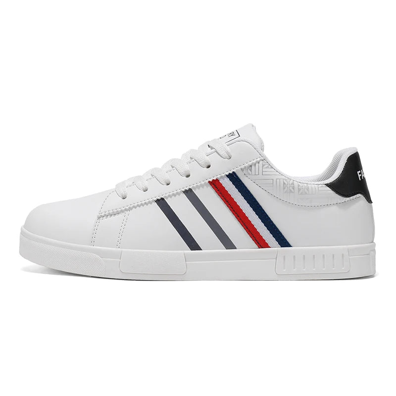 Platform Sneakers Vulcanized Lace-Up Running Design With Personalization — White | KIMLUD