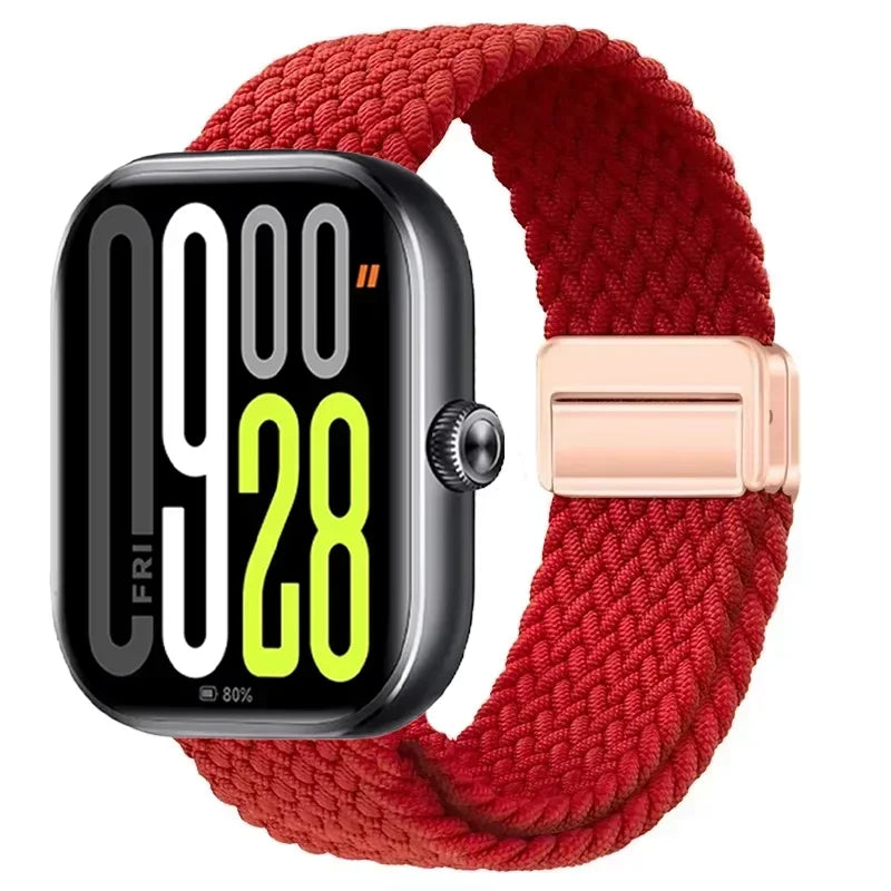 Magnetic Braided Nylon Loop Band for Xiaomi Redmi Watch 6 5 4 Strap Adjustable Sport Replacement Correa Bracelet Mi Band 9 8 Pro