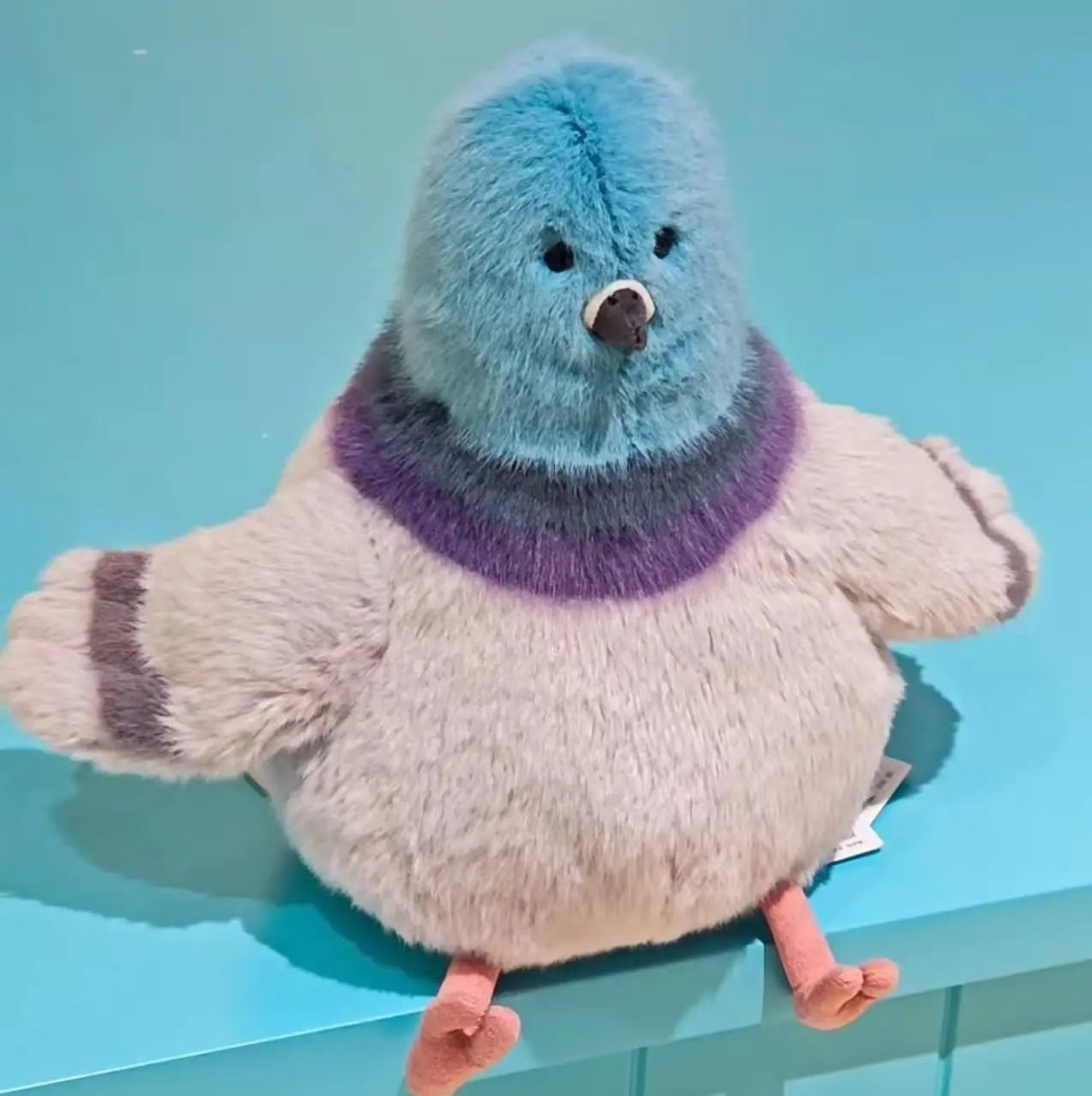 Fluffy Plush Bird Toy With Soft Furry Coat — Blue | KIMLUD