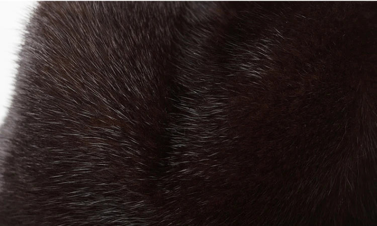 Mink Fur Winter Hat — Top-Hat Crown Silhouette — Deep Black | KIMLUD