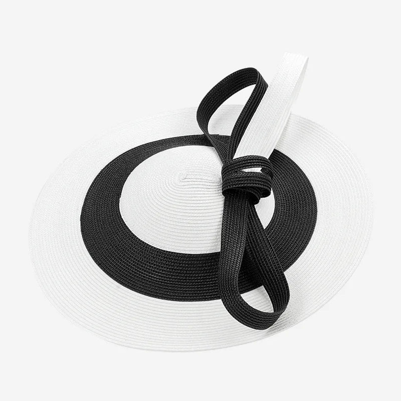 Straw Striped Fascinator Headpiece — Natural | KIMLUD