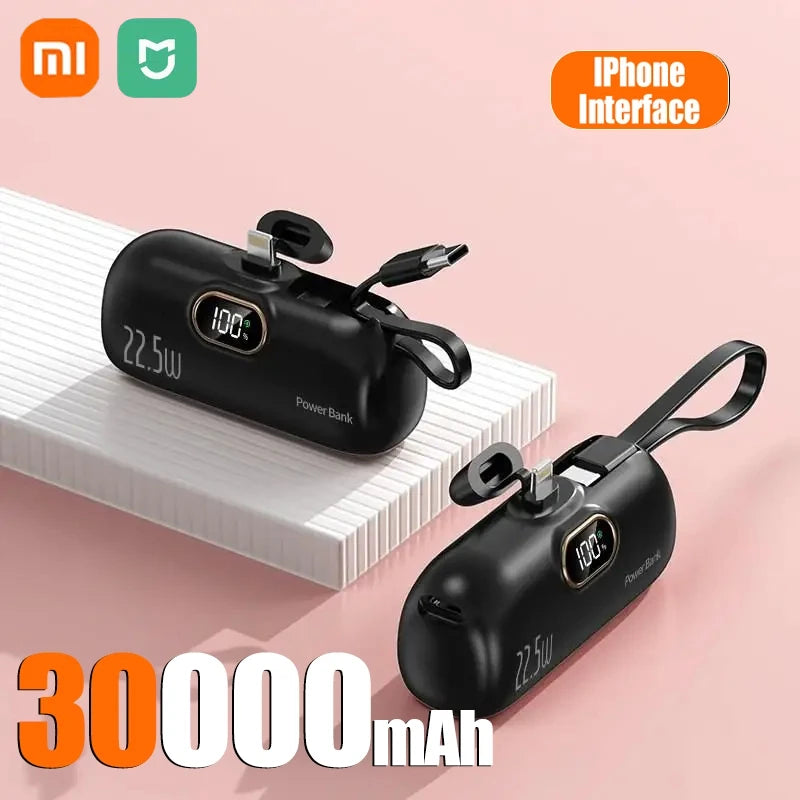 Xiaomi Mini Convenient Mobile Power Bank 30000mah Portable Fast Charging  suitable for iPhone 16 15 14 Samsung External Battery