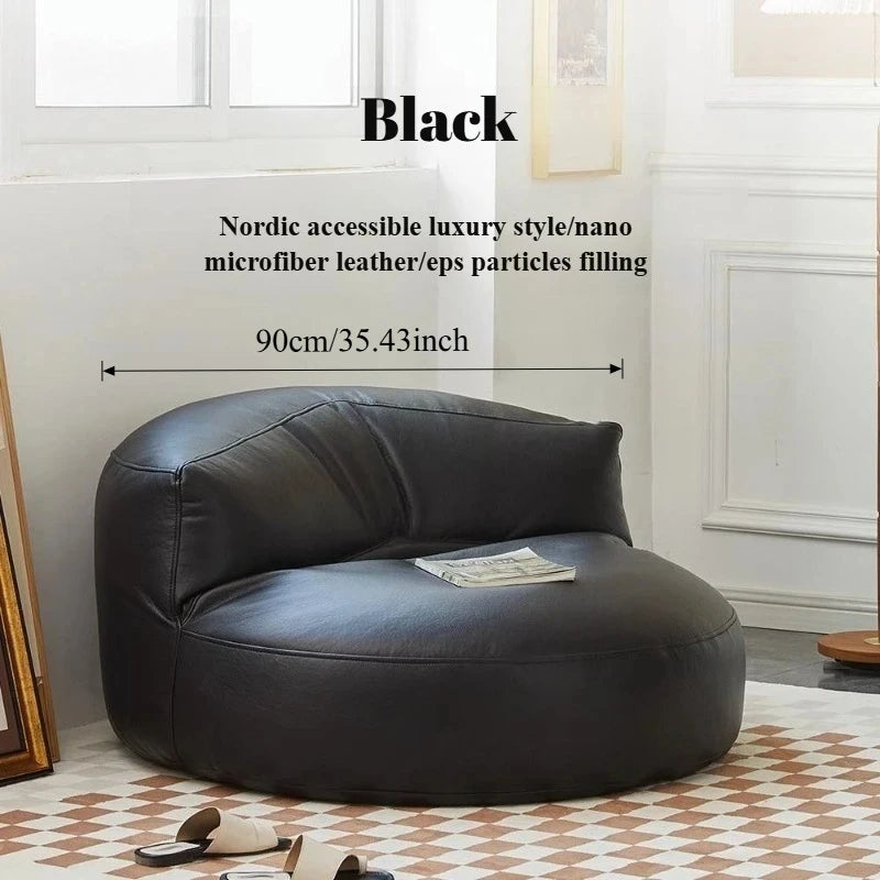 Lazy Sofas Living Room Single Sofa Modern Design Sofa for 1 Person Can Lie Down Beanbag Tatami Thickened Leather Home Furniture