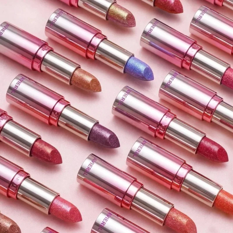 14 Colors Metallic Sparkle Lipstick Polarizing Glitter Shiny Lip Gloss Waterproof Long Lasting Gold Pearl Shine Sexy Lips Makeup