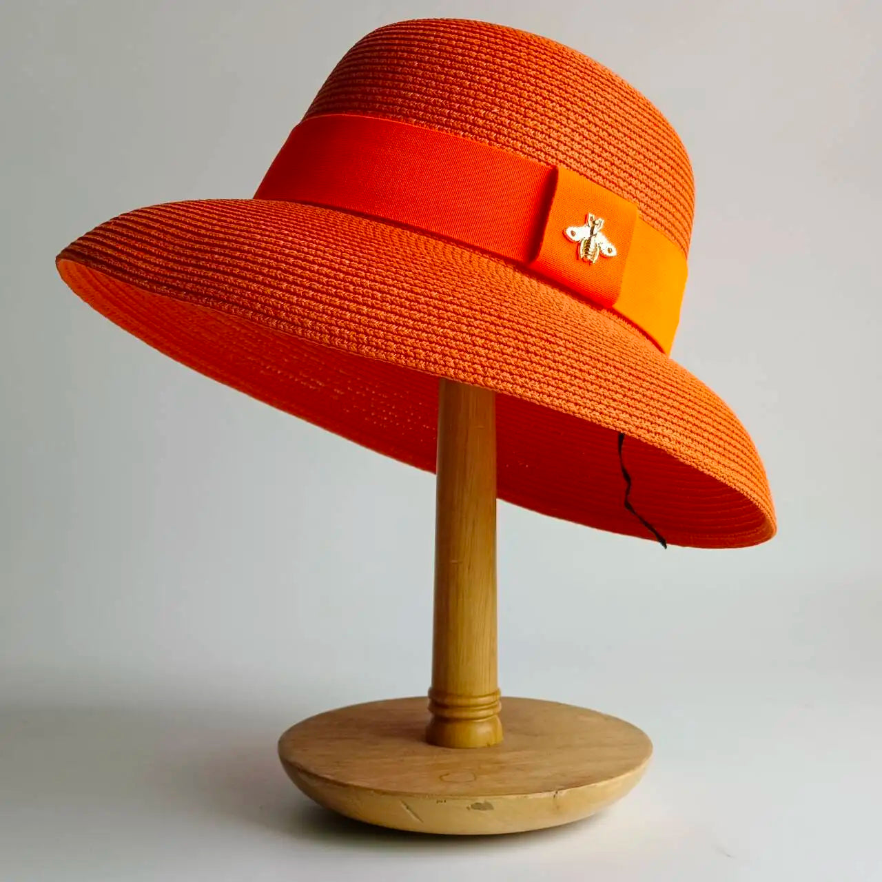 Straw Hepburn Style Solid Sun Hat — Natural | KIMLUD