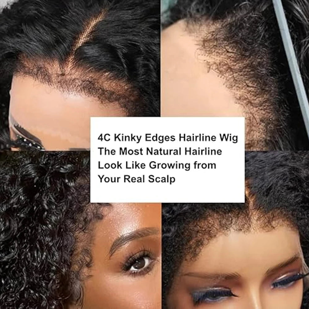 Lace Front Wig – Short Bob Kinky Curly – Remy Hair – Transparent | KIMLUD