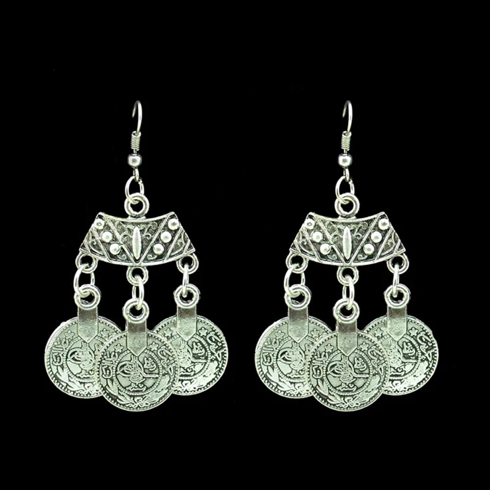 Afghan Turkey Coins Necklace Earrings for Women Vintage Boho  Ethnic IndianTribal Bride Choker Statement Necklaces Jewelry Sets