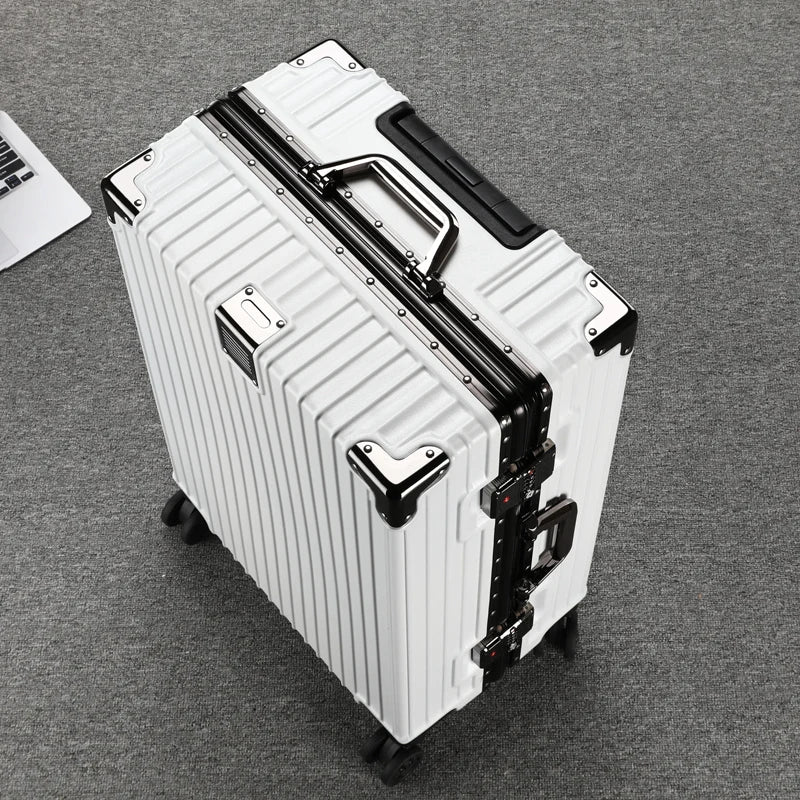 Travel Suitcase Aluminum Frame 20 Inch Carrier Suitcase 0n Wheels Durable Password Suitcase 26/28/30  Large Capacity Luggage