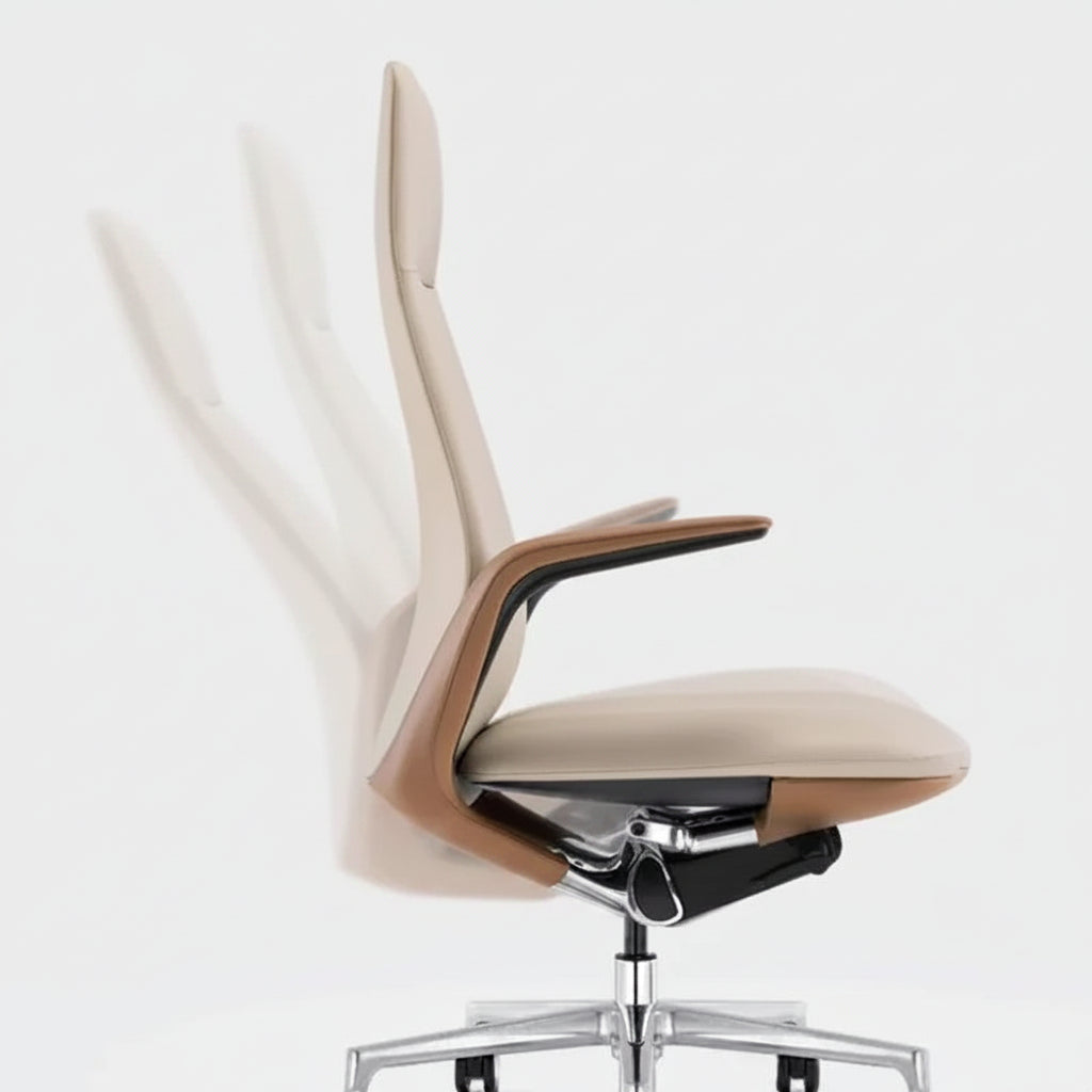 Genuine Leather Ergonomic Executive Office Chair — Black | KIMLUD