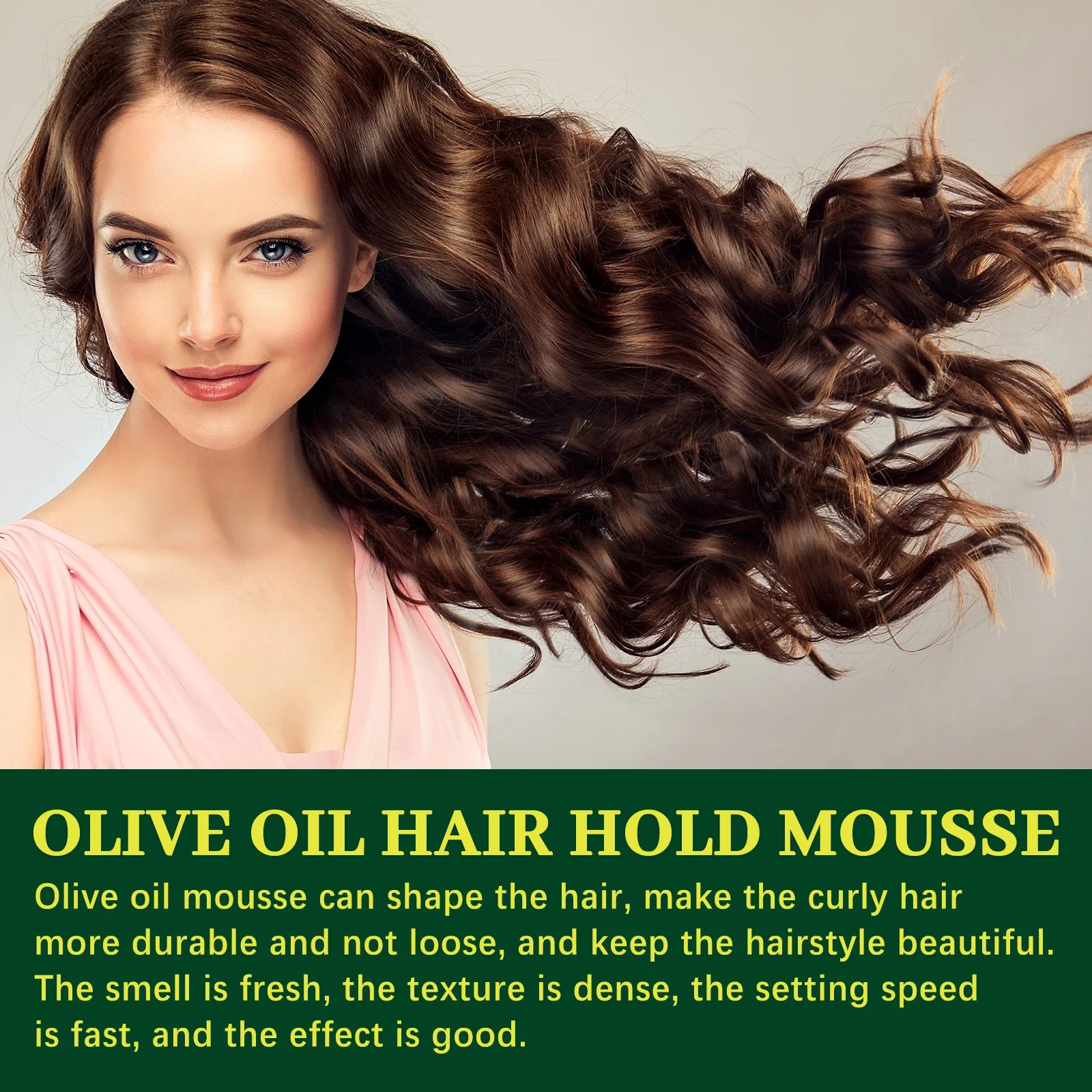 Olive Oil Hair Styling Mousse Frizz Control — Green | KIMLUD