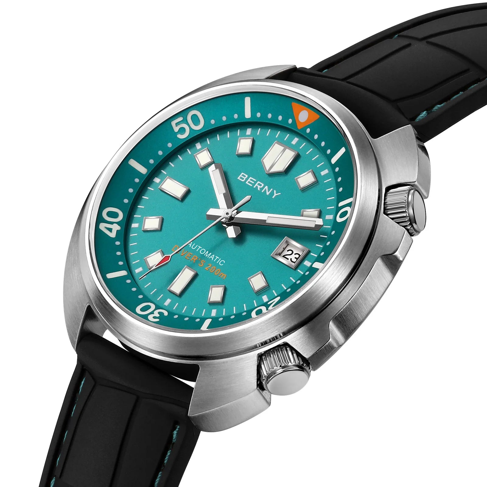 BERNY 20ATM Diver Watch For Men Mechanical Green Dial Original Design NH35 Automatic Sapphire Luxury Diving Luminous Men Watch