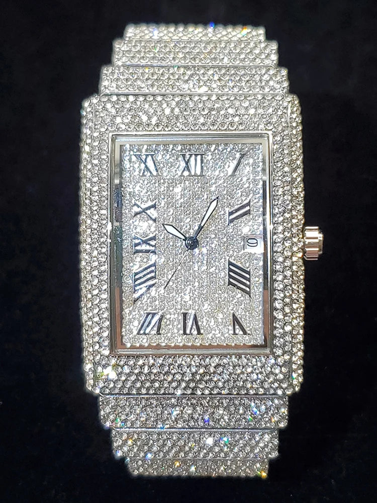Gold-Tone Premium Rectangle Dial Watch — Gold | KIMLUD