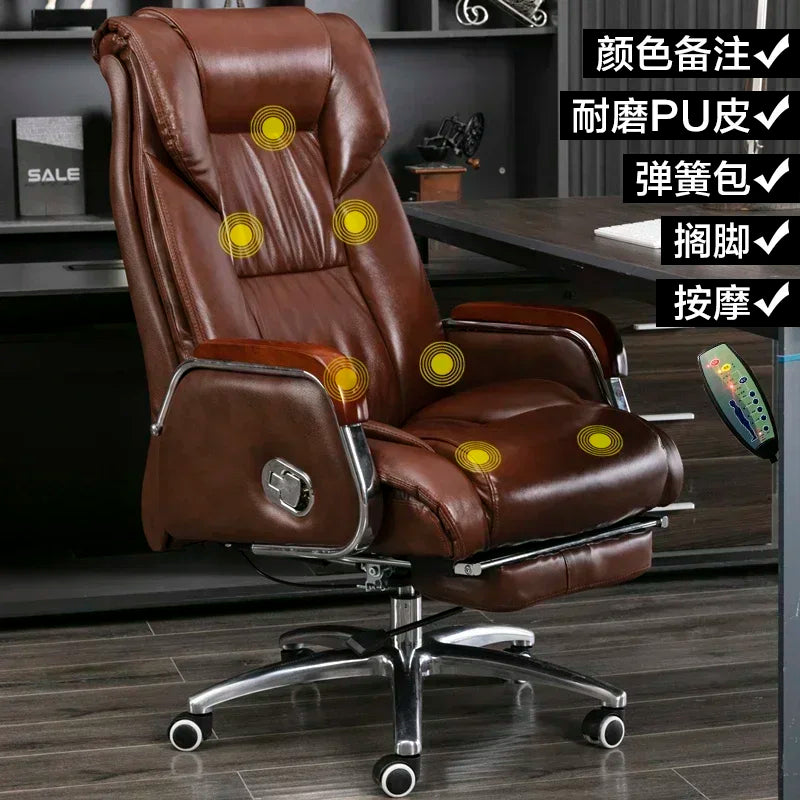 Retro Executive Leather Chair Armchairs Editor Choises Fashion Aluminium Office Chair Working Relax Silla Escritorio