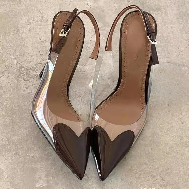 Transparent PVC Pointed Stiletto Pumps — Clear | KIMLUD