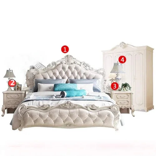 Princess Modern Designer Bedroom Set Double High End Bedding Luxury Bedroom Set Girl Design Letti E Mobili Nordic Furniture
