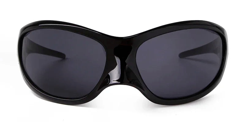 Plastic Oversized Frame Sunglasses — Black | KIMLUD