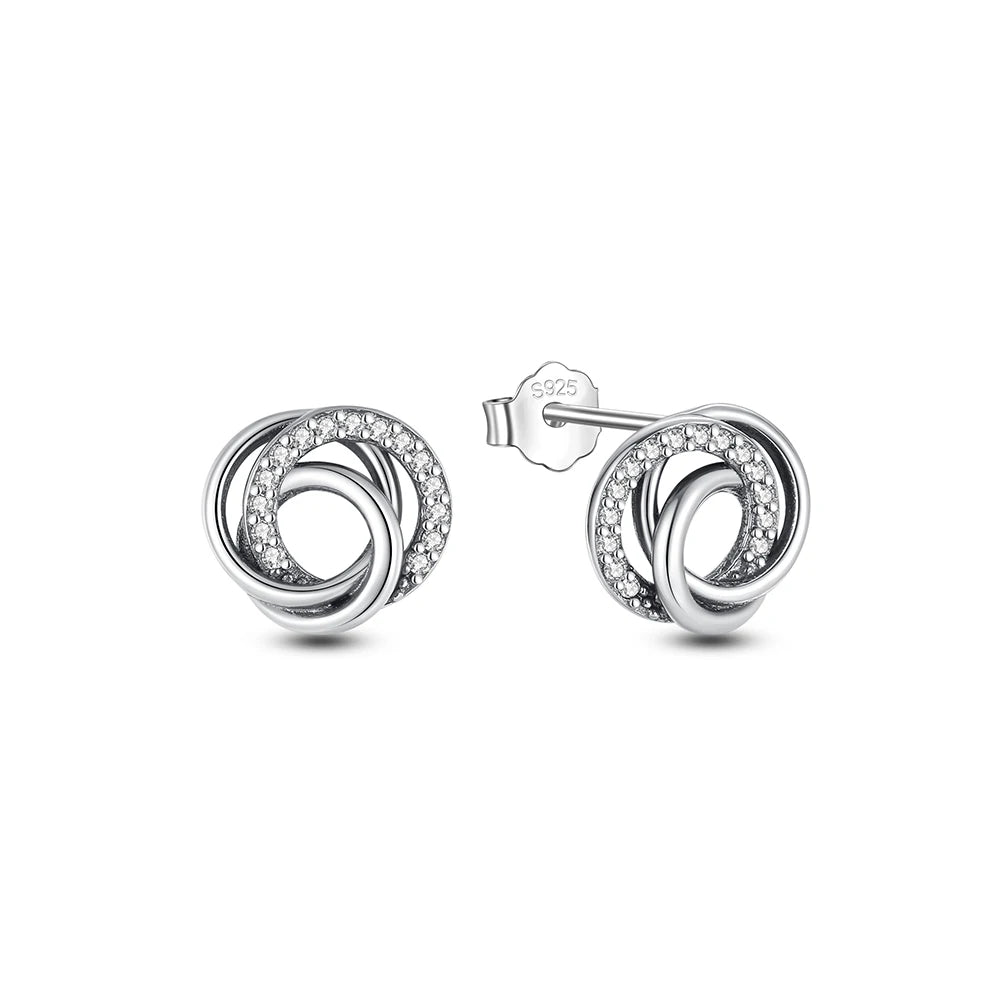 Sterling Silver Stud Hoop Earrings Crown Heart Bee — Rose Gold | KIMLUD