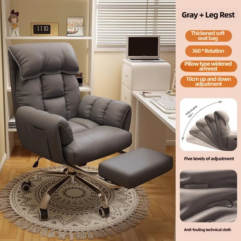 Ergonomic Computer Chair Home Office Recliner Sofa Boy Comfortable Sedentary Gaming Chair with Retractable Footrest For Relaxing