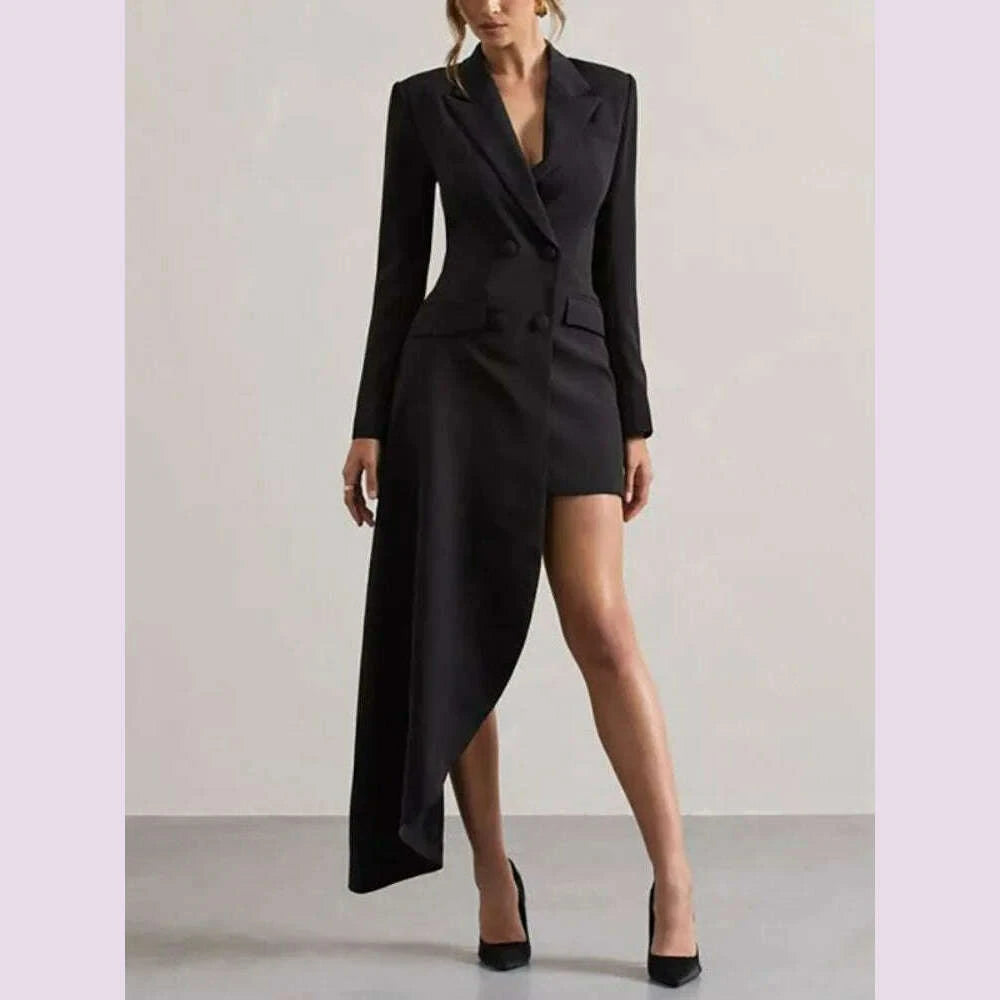 yeezzi-2025-new-urban-female-black-white-high-low-notched-collar-blazer-office-ladies-fashion-buttoned-pocket-commute-outerwears-kimlud-kimlud-33917485