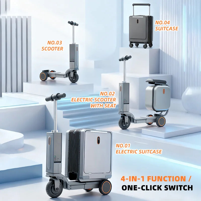 Aluminum Alloy Luggage Trolley Electric Drive Mobility — Multicolor | KIMLUD