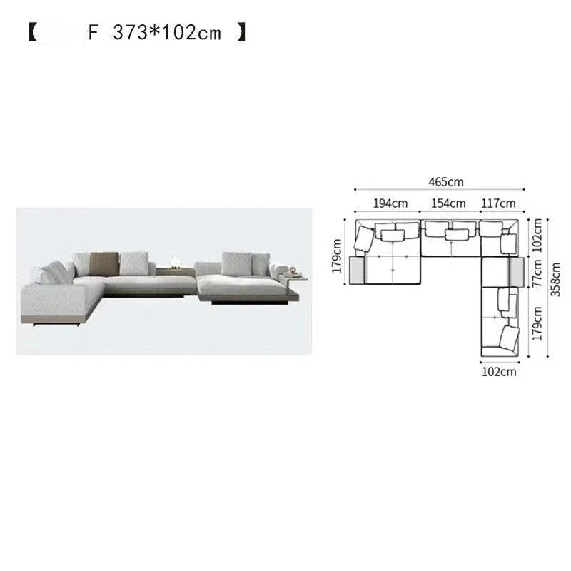 Fabric Sofa Set Italian Minimalist — Customized Color | KIMLUD