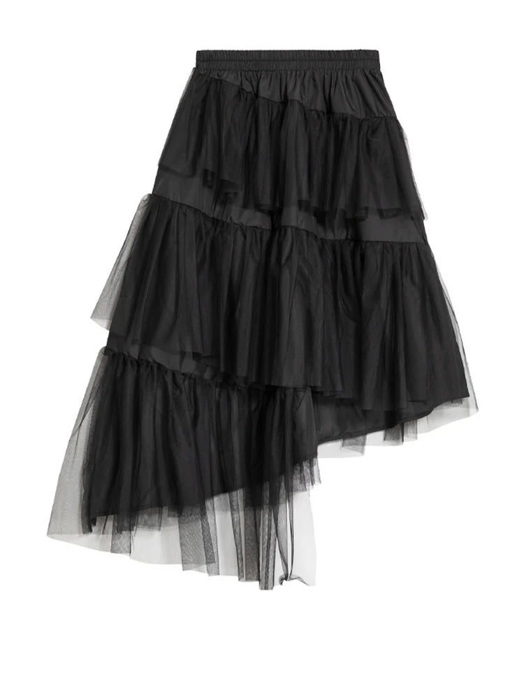 A-Line Skirt – High Elastic Waist – Jersey – Black | KIMLUD