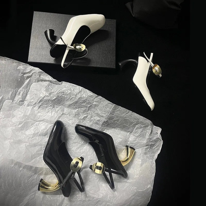 Sandals – Cross Strap – Roman Sandals – Black White | KIMLUD