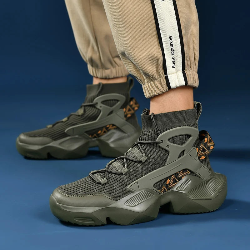 Casual High Top Running Shoes – Breathable – Men | KIMLUD