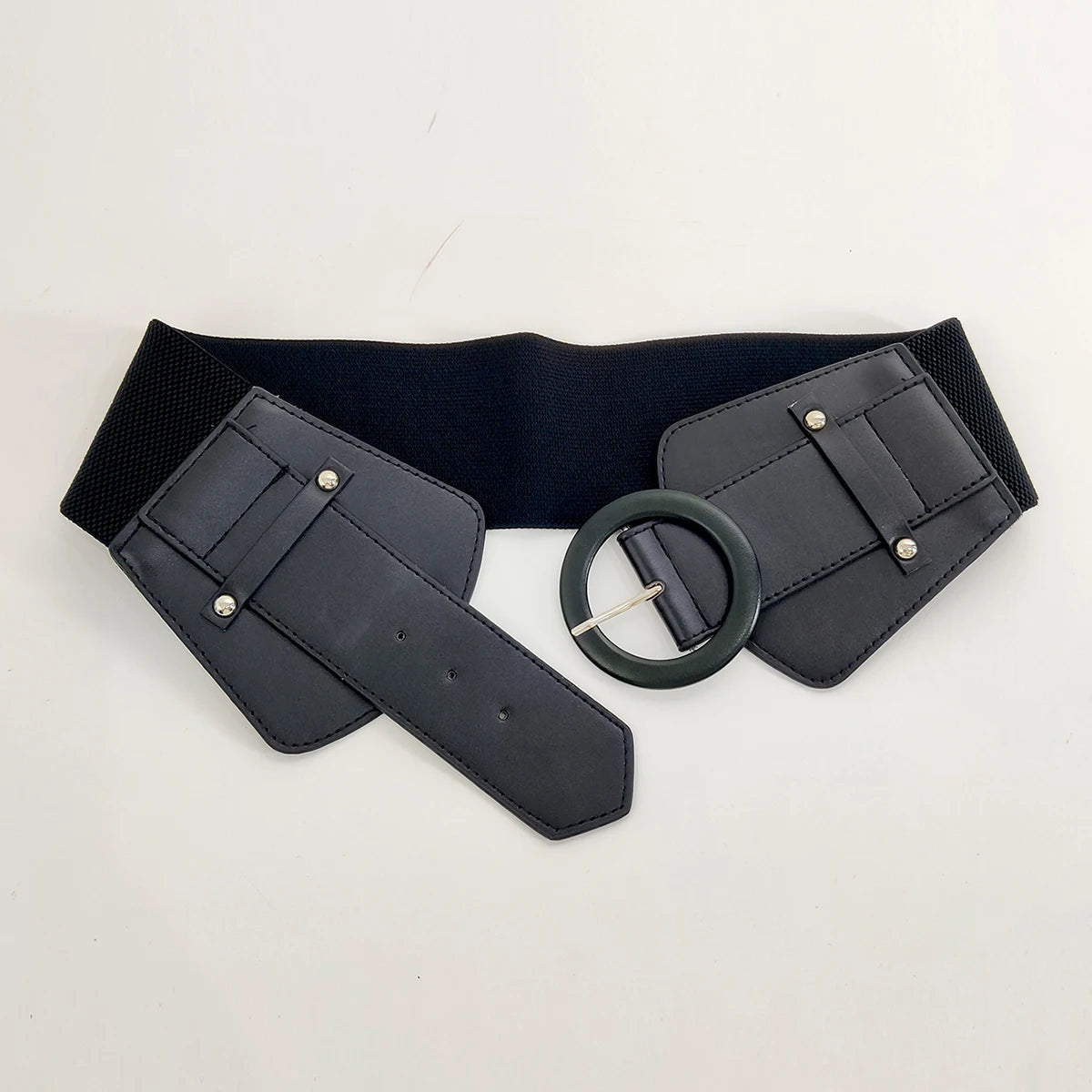 Corset Belt – Elastic Wide Cummerbund – PU Red | KIMLUD