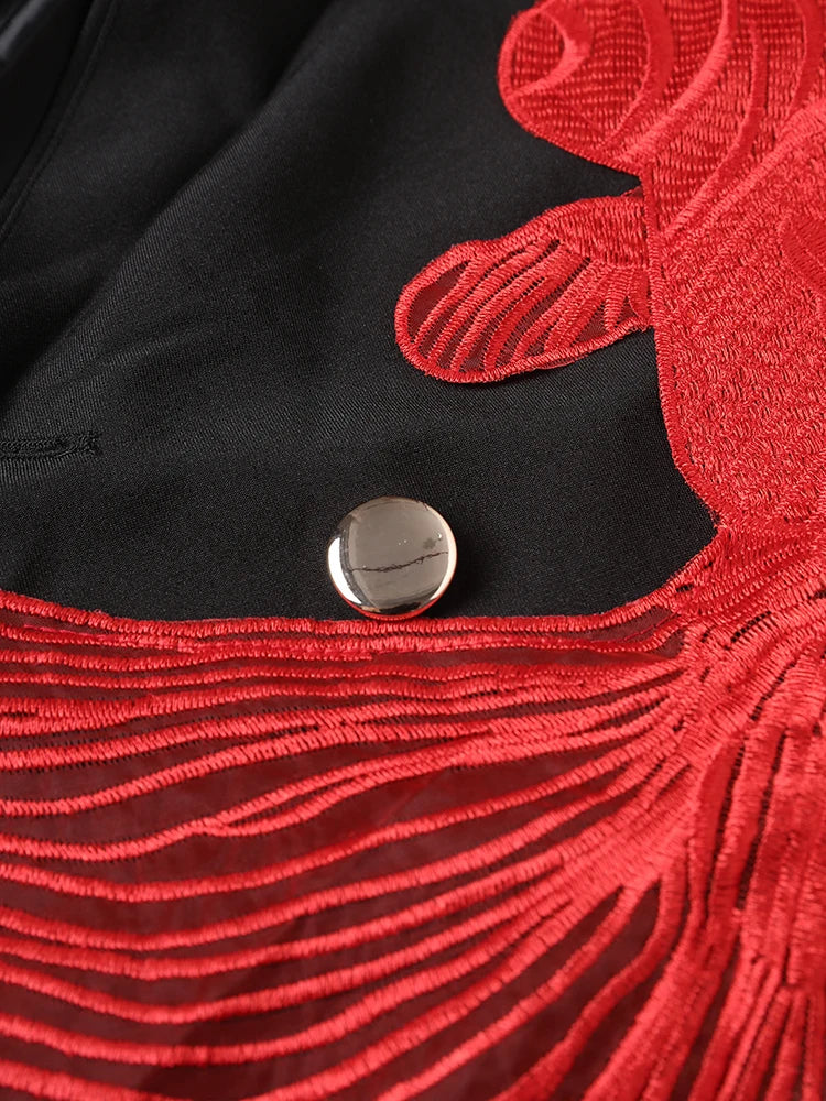Blazer – Mesh Irregular Spliced – Jersey – Black | KIMLUD