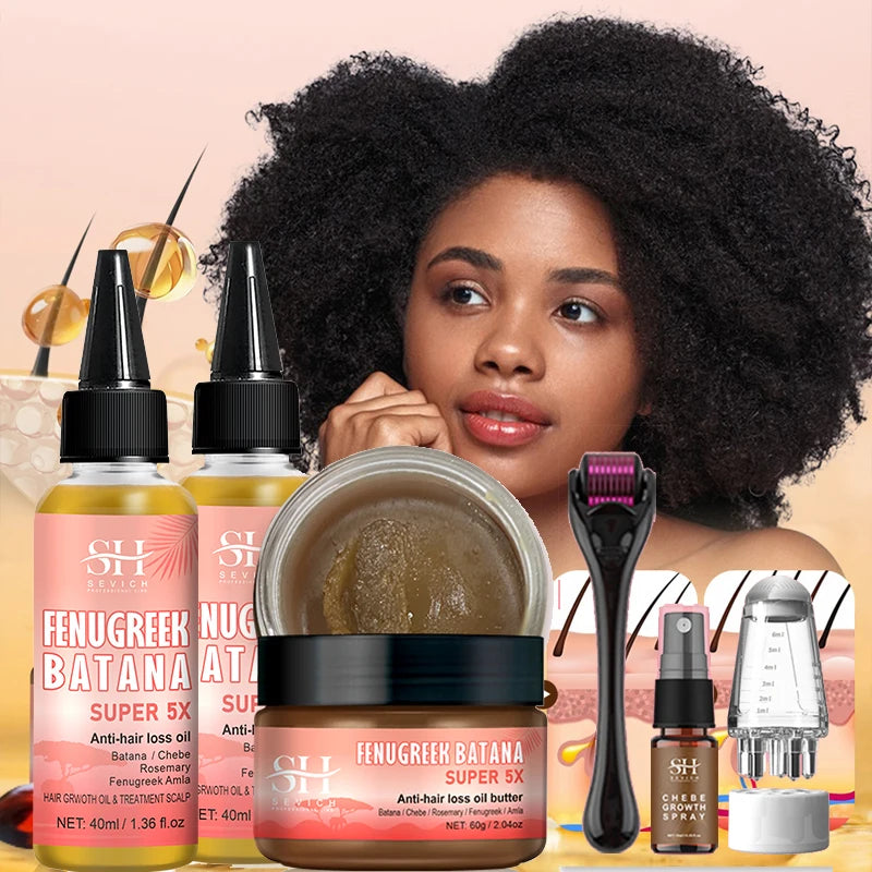 Batana Chebe Oil Set Hair Growth 5x — Blush | KIMLUD