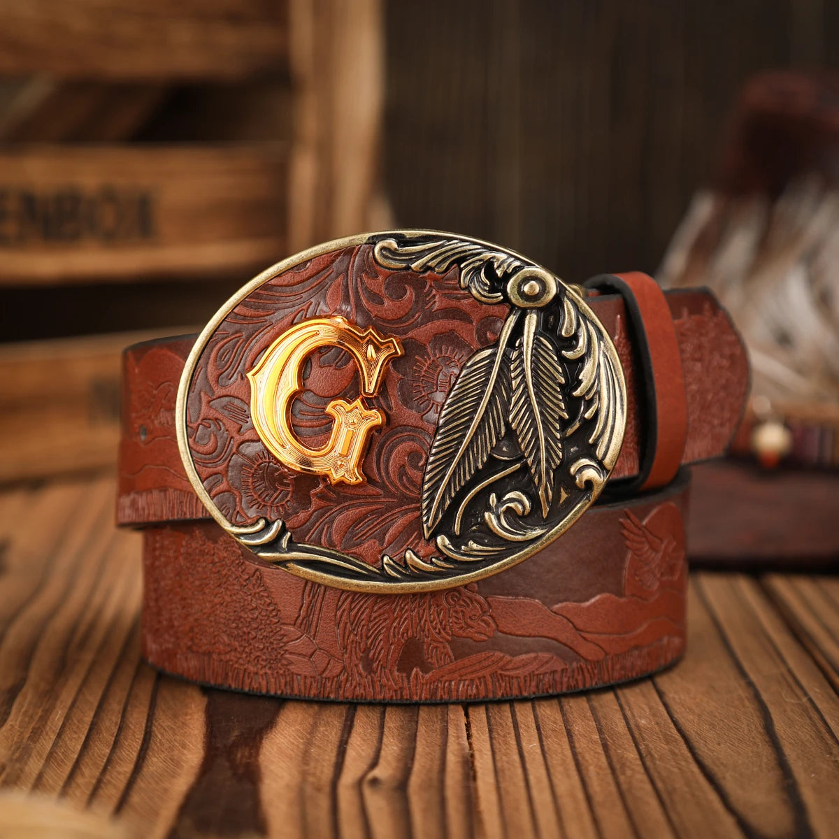 PU Classic Retro Unisex Western Belt — Black | KIMLUD
