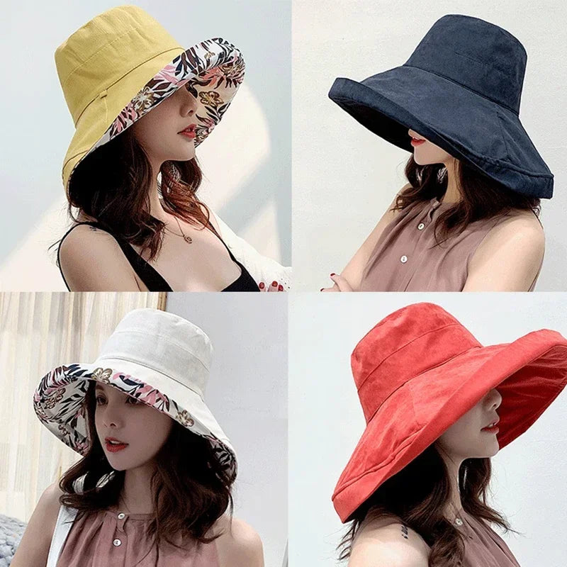 Handcrafted Luxe Cotton Solid Bucket Hat — Black | KIMLUD