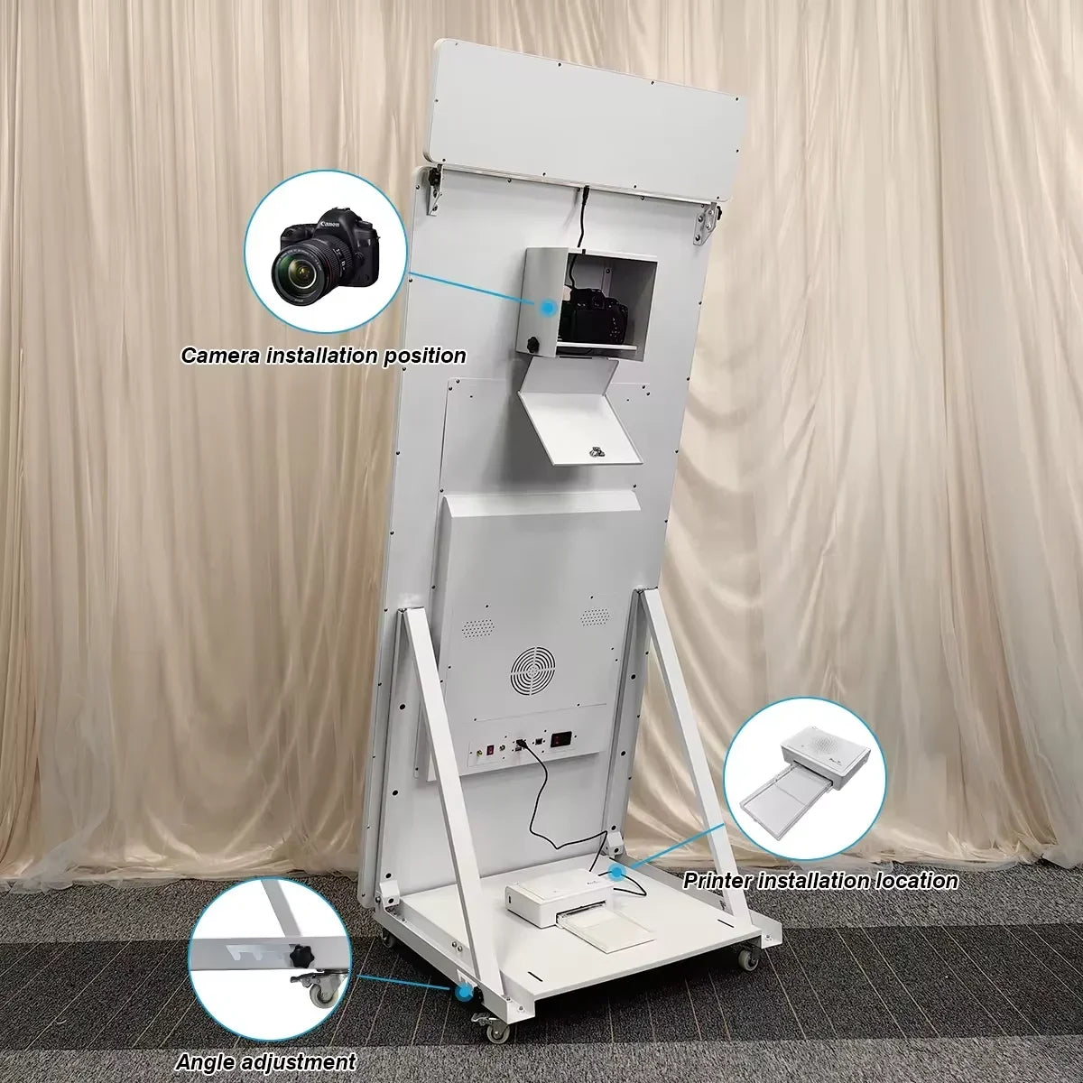 Magic Mirror Photo Booth Frame LED Display — Black | KIMLUD