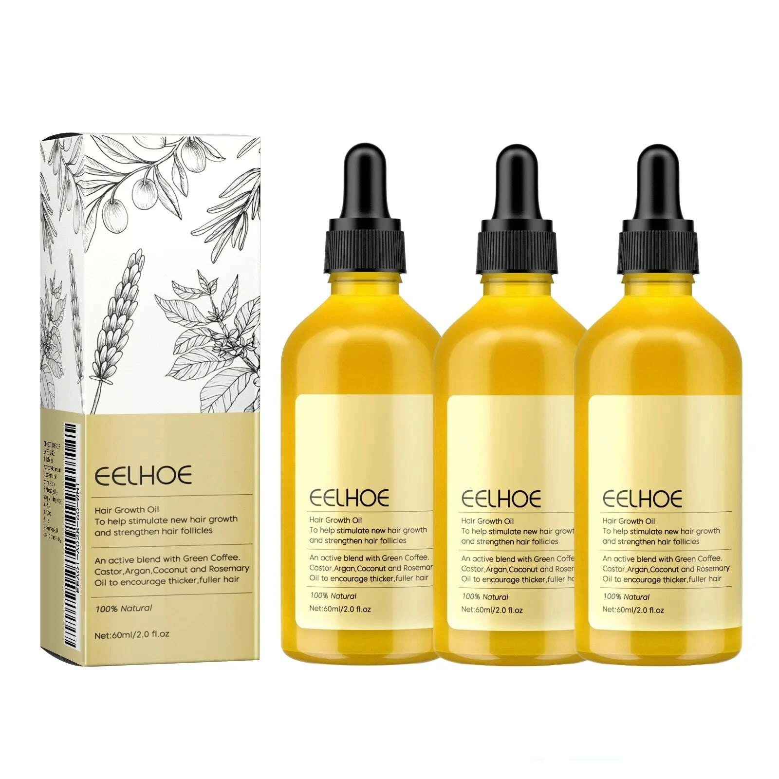 KIMLUD, 1/2/3pcs Natural Hair Growth Oil Rosemary Anti Hair Loss Regrowth Moisturizing Repair Anti Baldness Fast Hair Growth Serum Oil, KIMLUD Womens Clothes