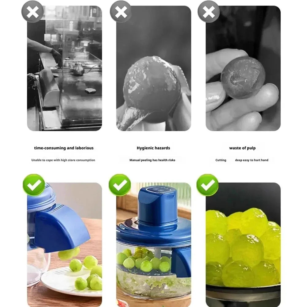 Rechargeable Fruit Peeler Automatic Electric Grape Peeler Machine for Grapes Cherry Tomatoes Garlic Rechargeable Brushless Motor